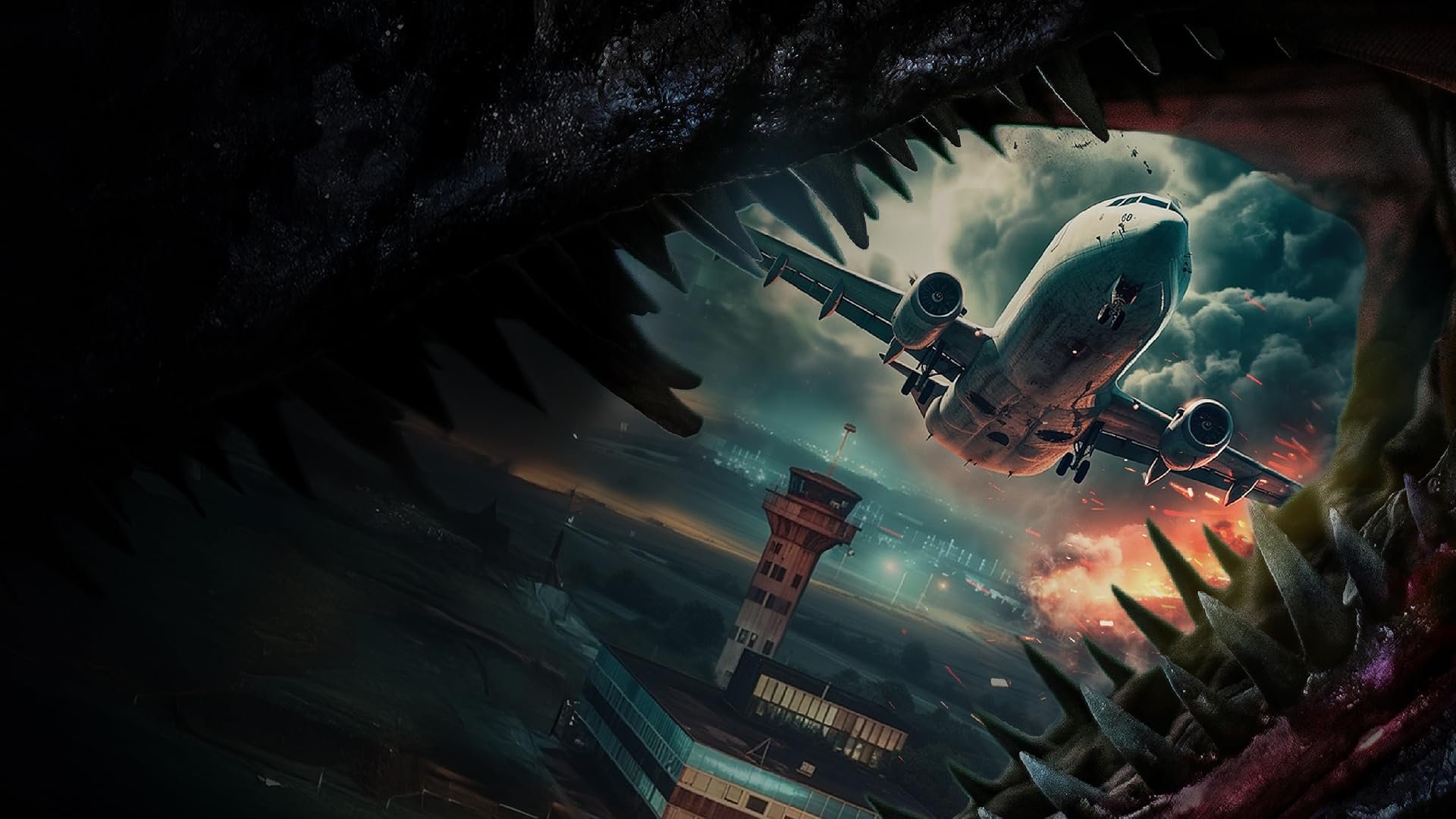 Monster on a Plane Background