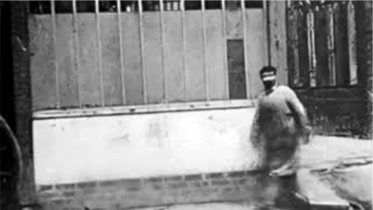 Man Walking Around a Corner Background