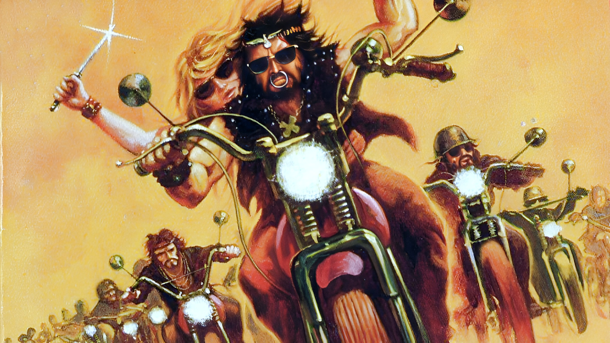 Chrome and Hot Leather Background