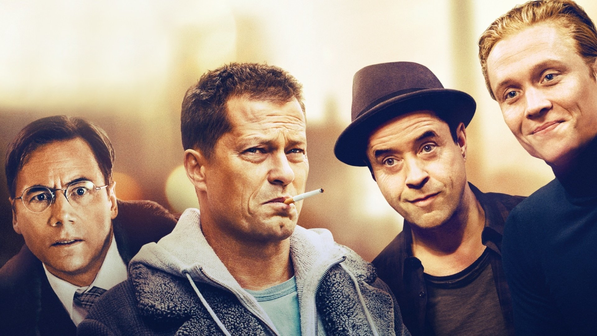 Four Against the Bank Background