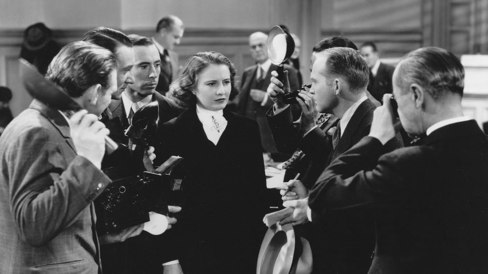 The Woman in Red Background