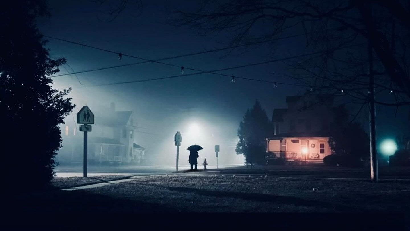 The Man with the Black Umbrella Background