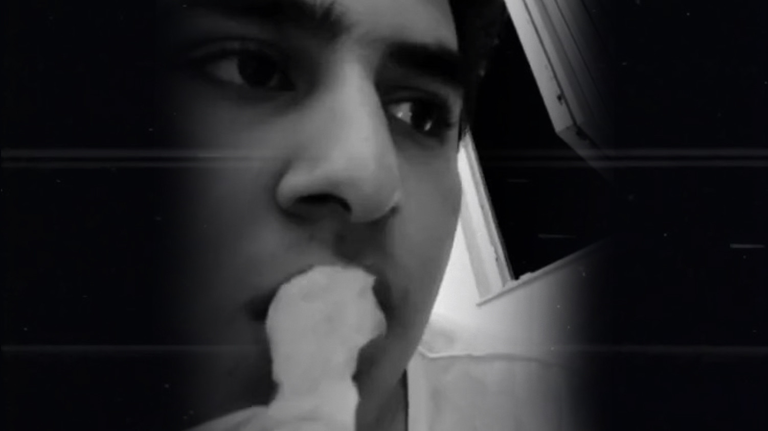 Potato Eats Fried Potatoes at Night Background