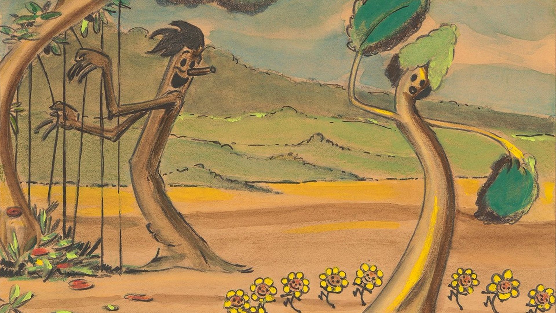 Flowers and Trees Background