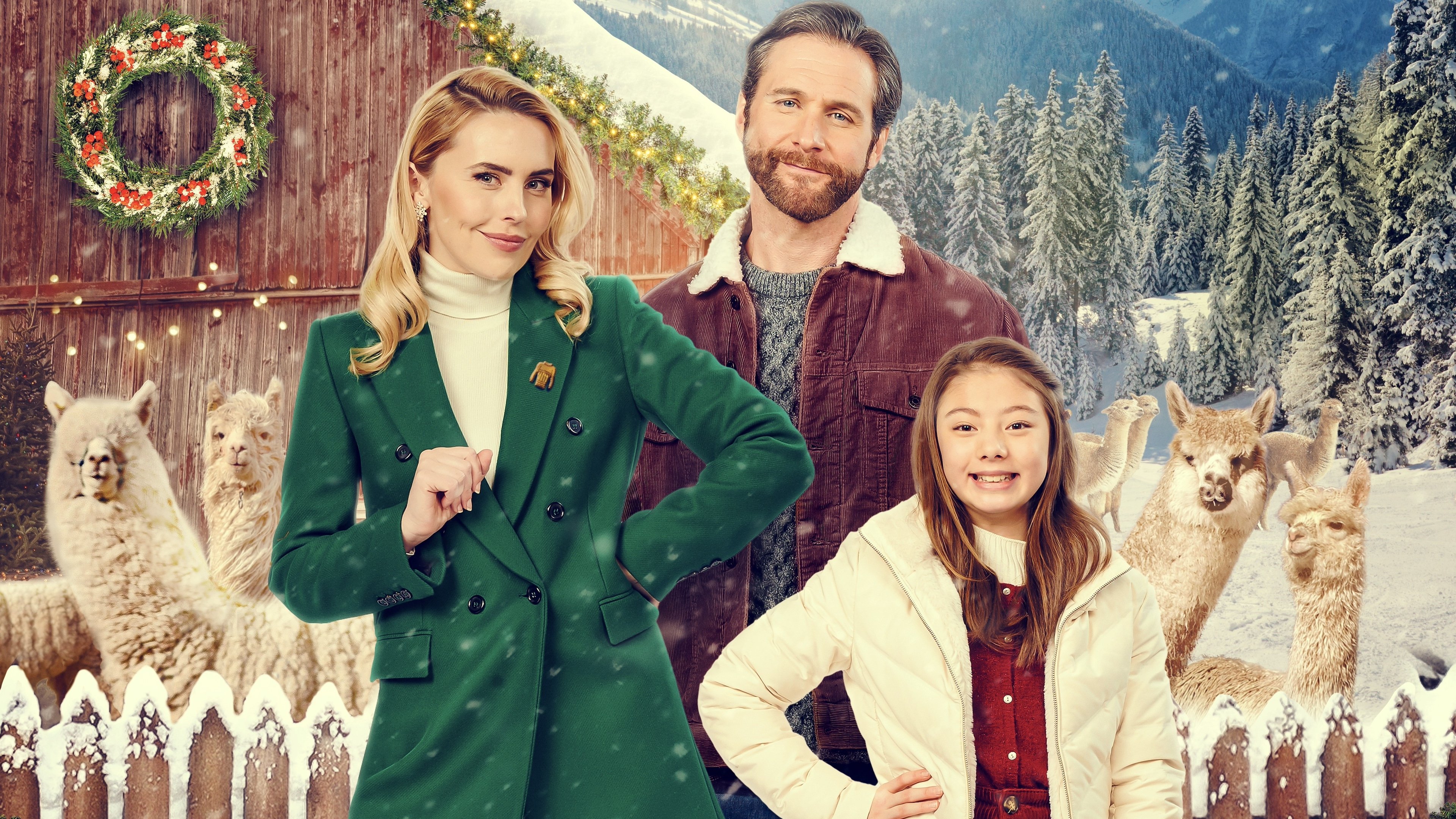 Christmas on the Alpaca Farm Background