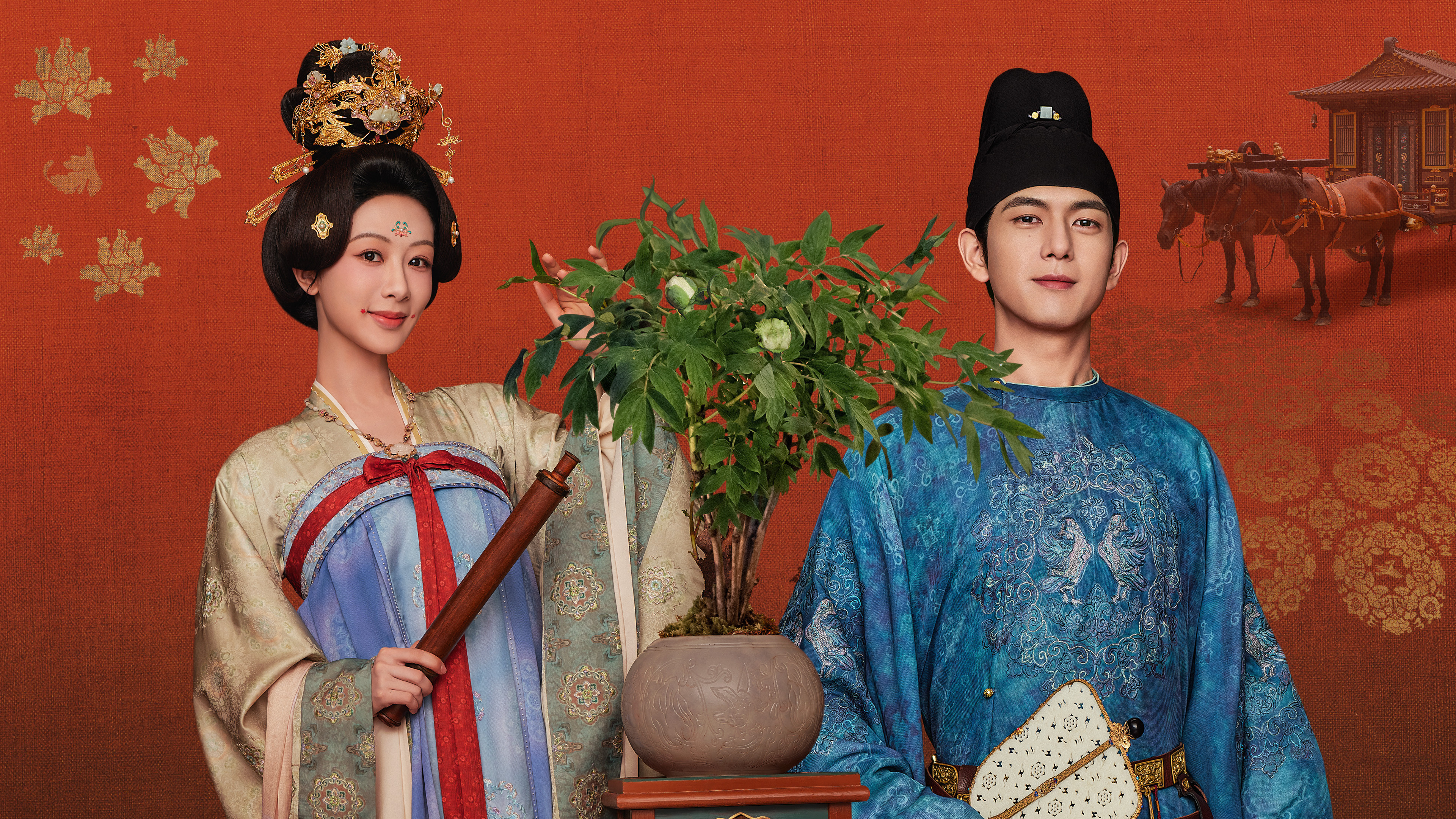 Flourished Peony Background