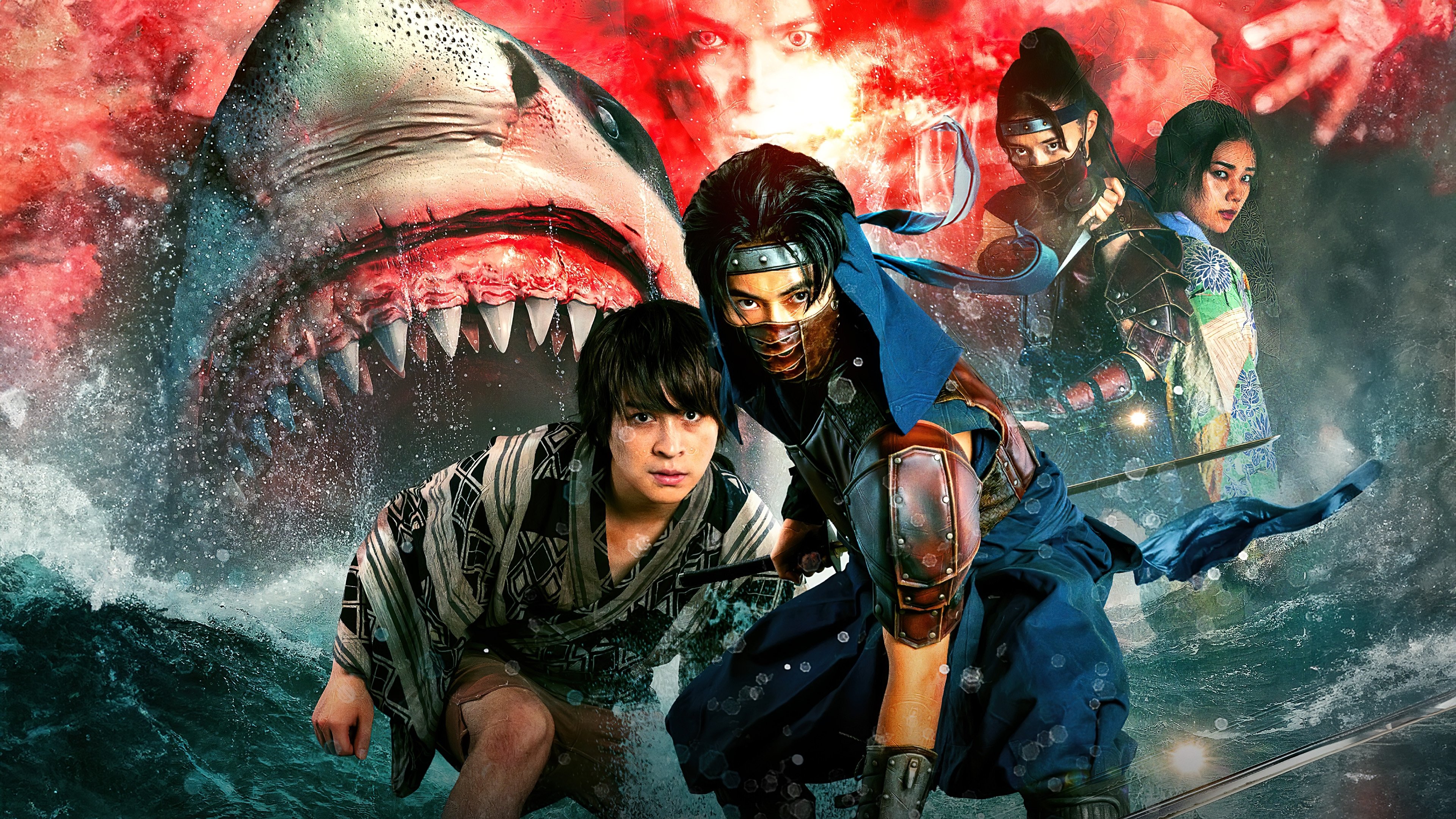 Ninja vs Shark Background