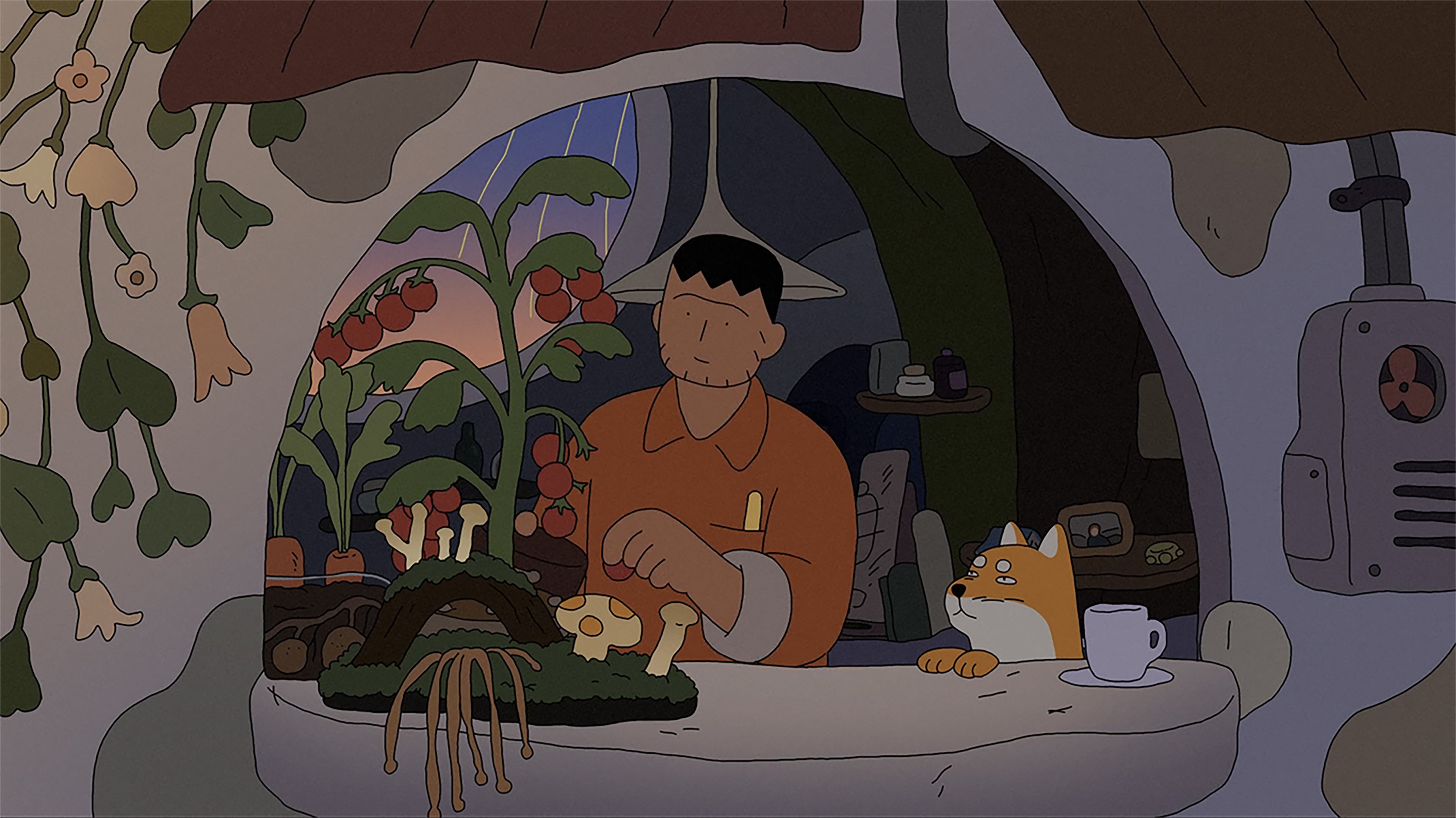 A Small Garden By the Window Background